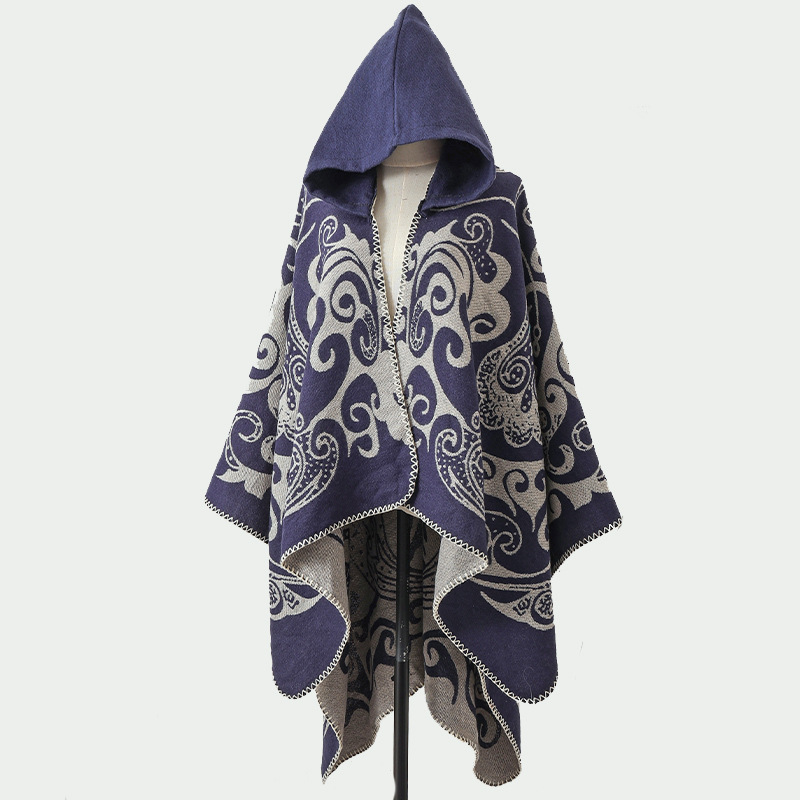 Go Ethnic Fashion - Nowa damska chusta z kapturem, ciepła,
