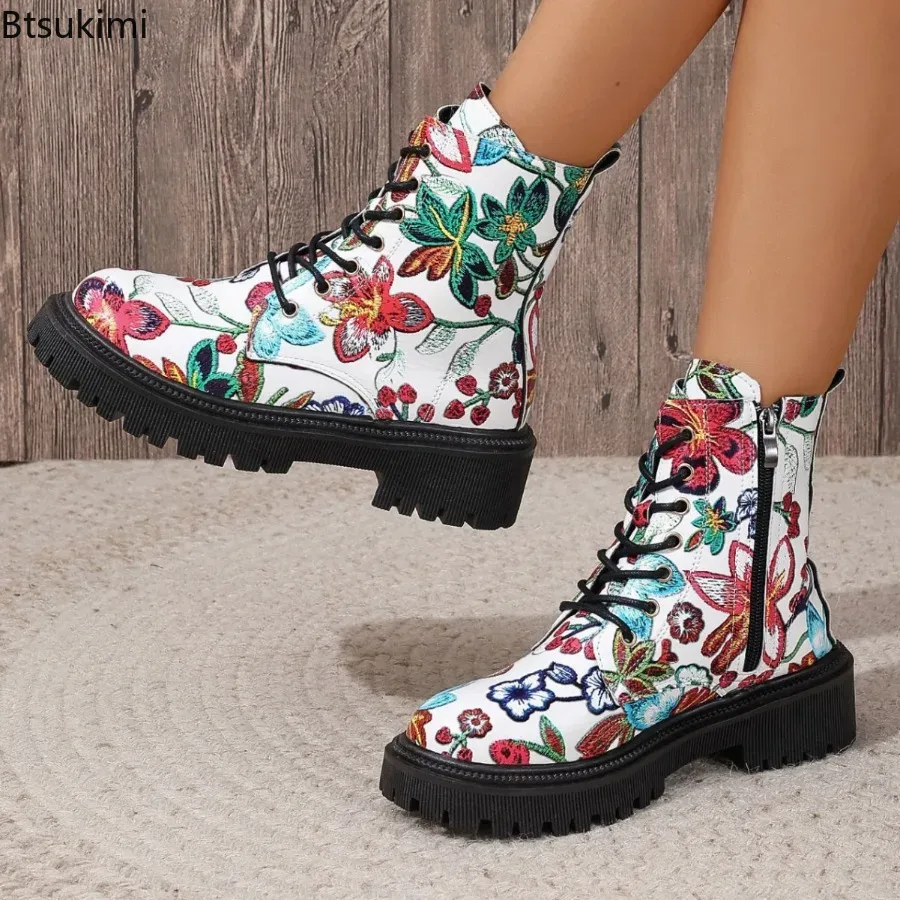 Ethnic Fashion Women - Nowe, modne damskie botki z bocznym