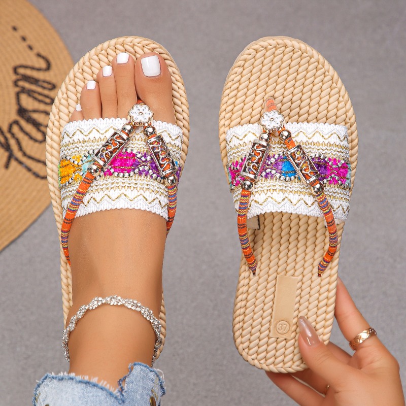 Ethnic Modern Fashion - Damskie kapcie, ręcznie robione buty na