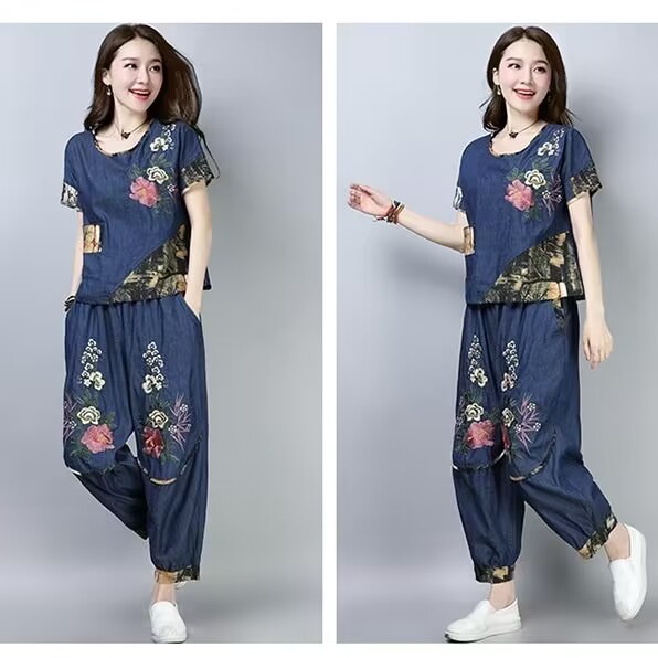 New Ethnic Fashion - Damski komplet w stylu etnicznym plus