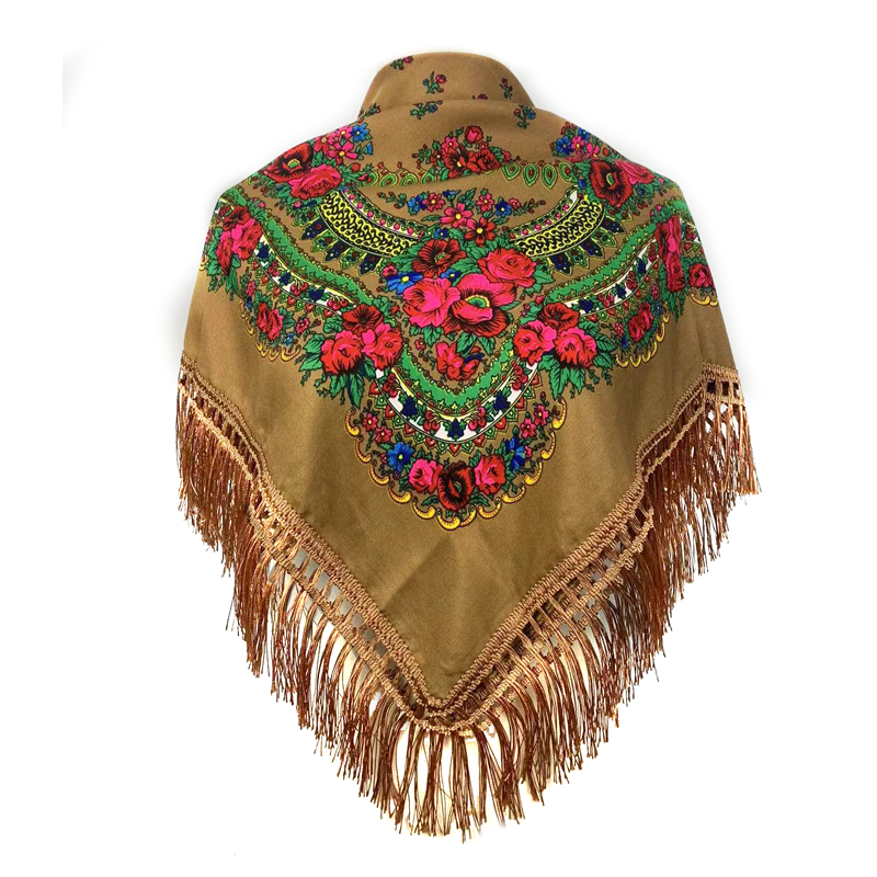 New Ethnic Fashion - Etniczna opaska z frędzlami chustka Babushka